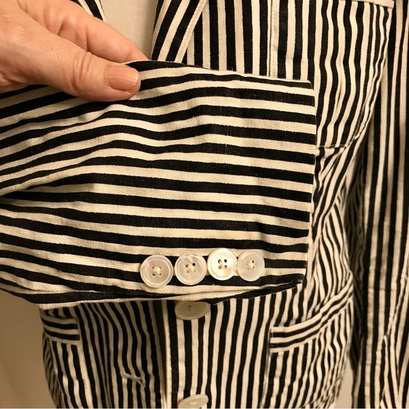 Ralph Lauren Blue Label Linen Blend Striped Preppy Blazer 6 - Picture 7 of 10